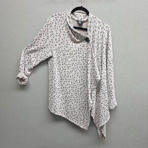 Bobeau Cardigan Womens Large Leopard Asymmetrical Wrap Button Style MC0KG7BP